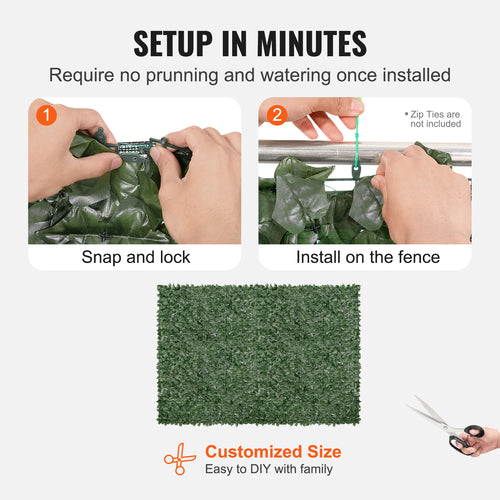 Instructions for setting up artificial grass with text indicating setup in minutes and ease of installation.